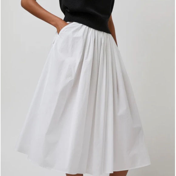 Nothing Written White Poplin Midi Skirt - Size M - Picture 1 of 7